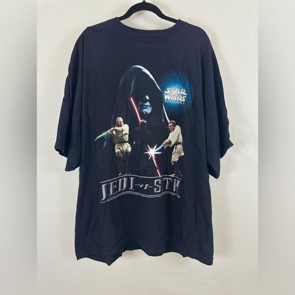 Vintage 1999 Star Wars Episode 1 Jedi Vs Sith Black Short Sleeve Tshirt - Picture 1 of 7